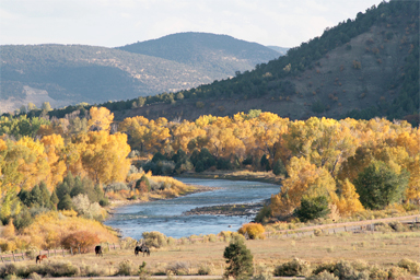 RiverTrue mountains and river in fall